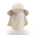 Chapeau de soleil extérieur beige avec broderie Sport et protection visage et cou - Beige