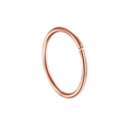 Detailed close-up of rose gold stainless steel hoop nose ring with polished mirror finish - Rose Gold Open Hoop