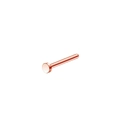 Detail of rose gold stainless steel nose stud with flat round top and smooth finish - Rose Gold Straight Round Shank
