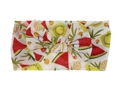 Close-up of baby nylon headband featuring a vibrant fruit pattern and large bow - Bow / Watermelon