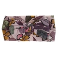 Detailed macro view of baby nylon headband featuring floral print and soft bow knot - Bow / Vintage Purple Floral