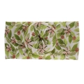 Detalle de la diadema de nailon suave para bebé con estampado floral y nudo de dona floral - #10 Hojas Verdes