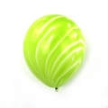 Detailed view of a 12 inch green agate marble latex balloon with high gloss finish - Green Agate