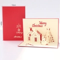3D Pop-up Christmas card with snowman and tree design, 10x15cm folded size - Christmas Castle