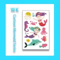 Tatuaje temporal impermeable con sirena, caballito de mar y criaturas marinas - Sirena WK-167