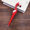 Handcrafted wooden flamingo pen with red finish and carved textures for gift stationery - Red Flamingo