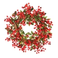 Couronne de Noël avec baies rouges, feuilles vertes et pommes de pin naturelles - Couronne de Pommes de Pin Chiffrée 50cm