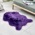 Plush purple faux sheepskin rug with irregular shape for modern cozy living room decor - Irregular Purple