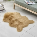 Irregular camel faux fur rug with plush texture for living room and bedroom decor - Irregular Khaki