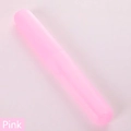 Portable pink candy-colored travel toothbrush case with a minimalist cylindrical design - Pink