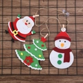 Set de adornos navideños de fieltro con Papá Noel y árbol sobre rejilla metálica - Estilo A (Papá Noel/Árbol de Navidad/Muñeco de Nieve)