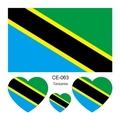 Adhesivo de tatuaje temporal de bandera de Tanzania impermeable para deportes y copa del mundo. - Tanzania