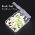 Bulk 50pcs double-sided sponge eyeshadow applicators in a clear storage box - 6.5cm Green Handle Eyeshadow Stick - 50 Pcs Box