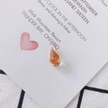 Amber teardrop pendant with gold metal rim and rhinestones for DIY earring making - Champagne