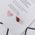 Deep red teardrop crystal pendant with gold-plated copper rim for jewelry making - Dark Red