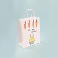 Kleine kraftpapier cadeautas met schattige konijn- en wortelprint voor kinderfeestjes - Klein (15x21x8cm) / Geel Konijn