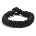Pulsera de cuerda negra tejida a mano con cierre de nudo rústico y estilo punk moderno - Negro