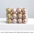 Set di 24 palline di Natale da 6cm color oro champagne con texture lucide e opache - Set da 24 / Bronzo