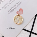 20x17x2mm Gold S925 world map globe coin pendant for DIY jewelry making accessories - 6-1# (20*17*2mm)