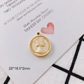 Golden alloy coin pendant with Queen Elizabeth II embossed relief, size 22x18.5x2mm - 11# (22*18.5*2mm)
