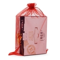 Solid red organza drawstring jewelry gift pouch in semi-transparent mesh fabric - 5x7cm / Red