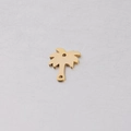 Detalle de un colgante de palmera dorada con acabado pulido espejo para creación de joyas DIY - Dorado