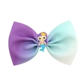 Mermaid bow hair clip for girls with gradient ribbon and cartoon mermaid ornament - Purple Blue Gradient Ribbon Mermaid