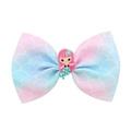 Barrette à cheveux nœud à écailles de sirène avec figurine de dessin animé - Style Sirène Rose Bleu Écailles de Poisson (4)