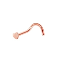 Macro scatto di un piercing al naso a forma di cuore in acciaio inox oro rosa - Oro Rosa Forma S Cuore