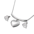 Set gioielli minimalista in acciaio inox argento con collana e orecchini a cuore - Set Cuore (KS114984-Z) / Argento