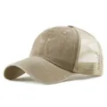 Berretto trucker kaki in cotone lavato con rete traspirante per protezione solare - Regolabile / Cachi