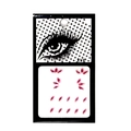 Detailed macro view of 16-piece pink acrylic marquise eye gems on self-adhesive backing - ET-01 (Pink)