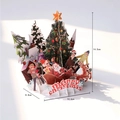 Tarjeta de Navidad 3D con Papá Noel en trineo y renos, adorno de mesa de 14.6x8.8x14.5cm - Fiesta de Navidad