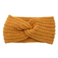 Winter knitted twist headband in ginger yellow color for warm ear protection - Ginger Yellow