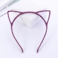 Plüschiger lila Katzenohr-Haarreif für Damen, weiches Haar-Accessoire auf weißem Grund - Katzenohren-Stil / Lila (fg057)