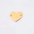 Connettore a cuore in acciaio inossidabile dorato lucido con due fori per gioielli DIY - 17x20mm / Oro