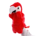 Marionnette à main en peluche perroquet ara rouge pour contes d'enfants et jeux en famille - Perroquet