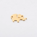 Ciondolo a elefante in oro lucido con doppi fori per gioielli fai da te e collane - 9*16mm / Oro