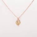 Rose gold and gold heart-shaped key and lock pendant necklace for couples - Rose Gold