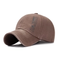 Brown vintage washed baseball cap with bamboo texture fabric and RD TINBE side print - Adjustable / Brown