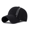 Casquette de baseball vintage noire avec texte imprimé Perfect Fashion blanc sur le côté - Réglable / Noir