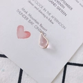 Delicate pink waterdrop pendant with gold plated copper edge and sparkling rhinestones - Pink