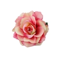 Pink and cream gradient artificial rose hair clip with realistic bohemian petal texture - Rose Pink