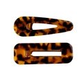 Minimalist tortoiseshell acetate hair clip set with rectangle and teardrop shapes - Two-Piece Set / Dark Tortoise Shell