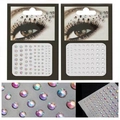 Face and eye rhinestone stickers set for makeup in iridescent and clear finishes - 81 Pieces White AB Diamond