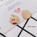 Vintage style gold plating coin pendant with embossed portrait for DIY jewelry making - 13-1# (25*21*3mm)