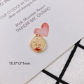 Golden Elizabeth II coin pendant charm for DIY jewelry making 15.5mm x 13mm - 10-1# (15.5*13*1mm)