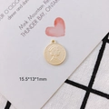 Golden Elizabeth II coin pendant charm for DIY jewelry making, 15.5x13x1mm size - 10# (15.5*13*1mm)