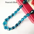 Faceted peacock blue teardrop crystal glass beads for DIY jewelry and crafts making - 4*6mm / Teal