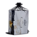 Black organza jewelry pouch with drawstring closure showing semi-transparent mesh texture - 5x7cm / Black